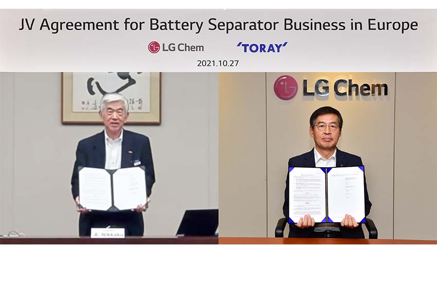 LG Chem, Establishing A Separator Joint Venture in Hungary With Japanese Company Toray